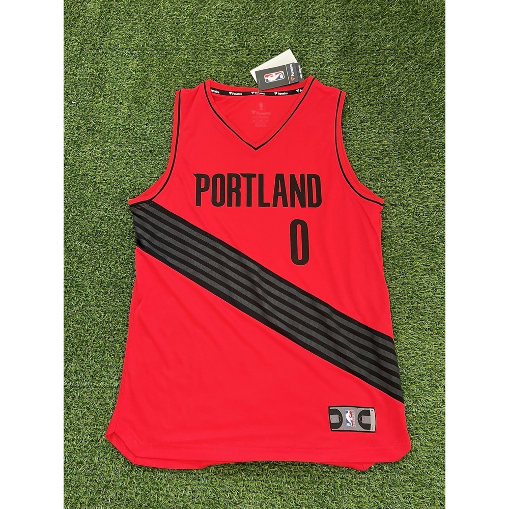 Portland Trail Blazers Jersey Mens Medium Red NBA Damian Lillard Fanatics
